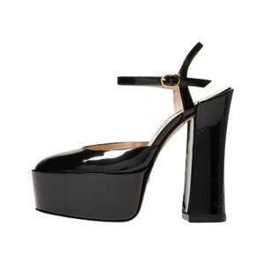 Stuart Weitzman Womens Skyhigh 145 Ankle Strap Pump US 9.5 Black Leather NWOB